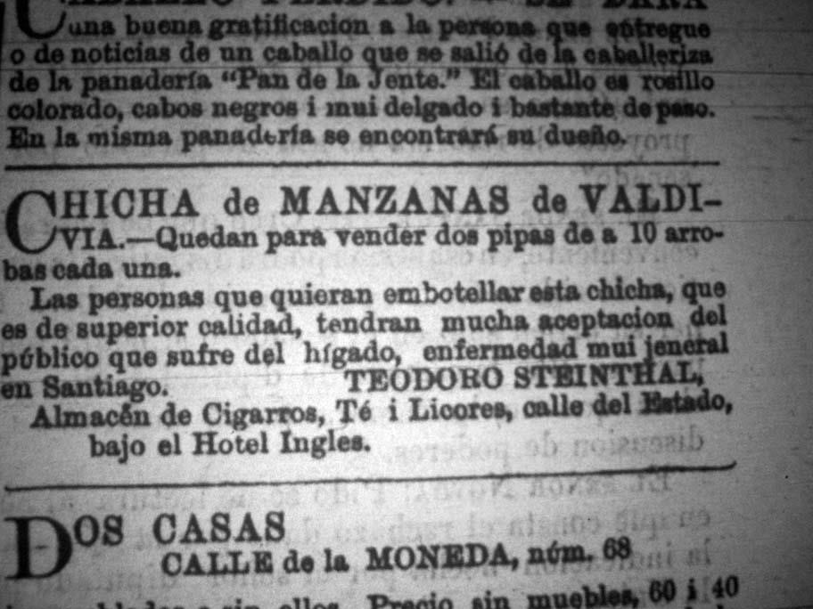 Chicha de
manzanas de Valdivia