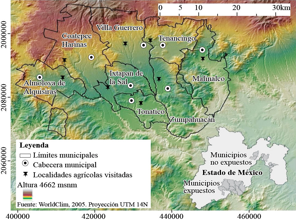 Ubicación geográfica del corredor florícola.