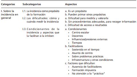 Categor&iacute;as tem&aacute;ticas del an&aacute;lisis cualitativo