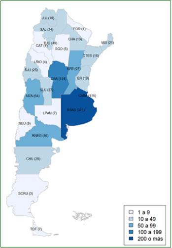 Encuesta: Cantidad de encuestados por provincia 