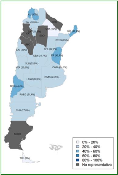 Distribución geográfica de los casos de apertura completa