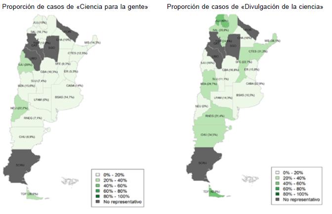 Distribución geográfica de las diferentes definiciones de apertura 