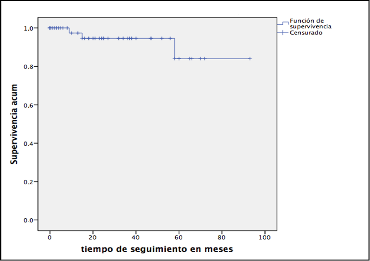 Disminución de la TFG<90 ml/min/1.73m2
durante el seguimiento en los pacientes con proteinuria (curva de Kaplan Meier)