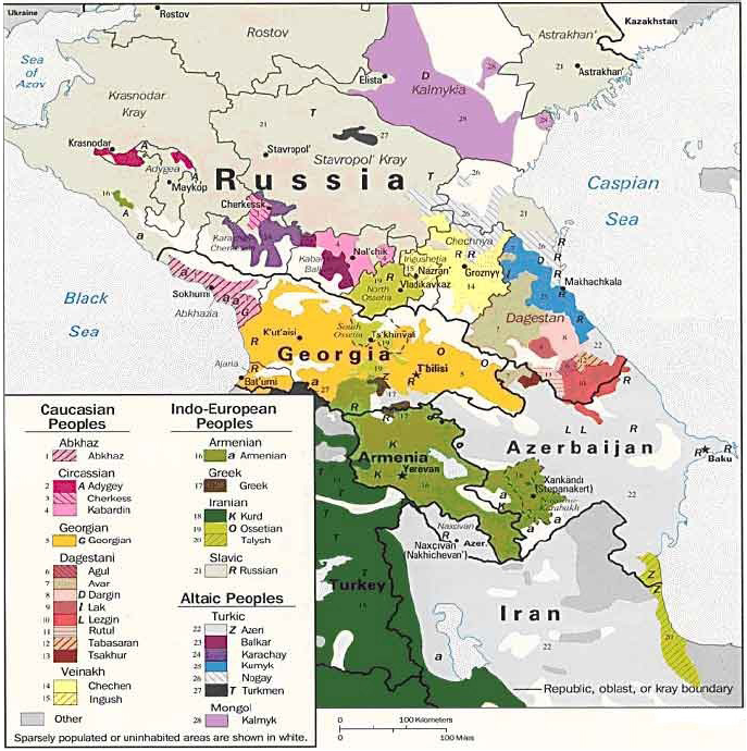 Diversidad etnolingüística
del Cáucaso