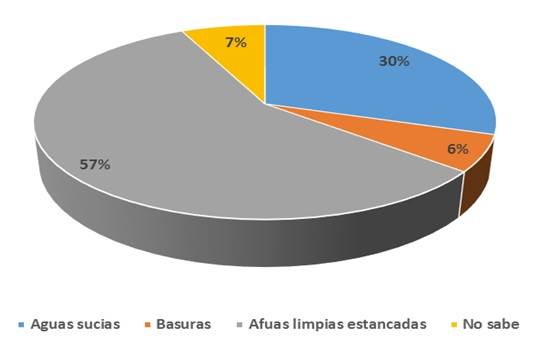 Lugar de transmisión del mosquito