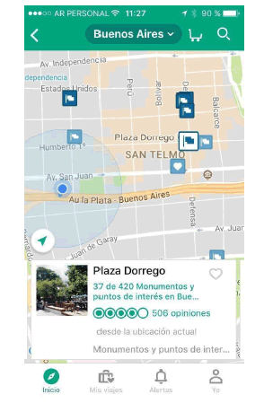 Captura de pantalla de la app mvil de TA, 19/09/17
