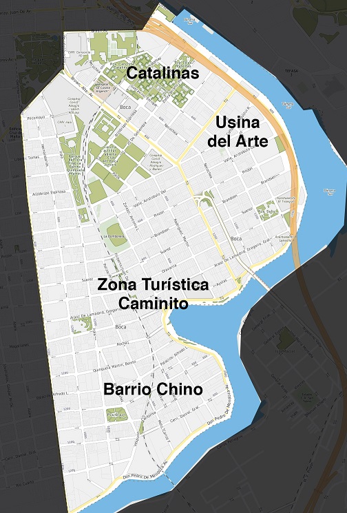 Zonas al interior de La Boca.