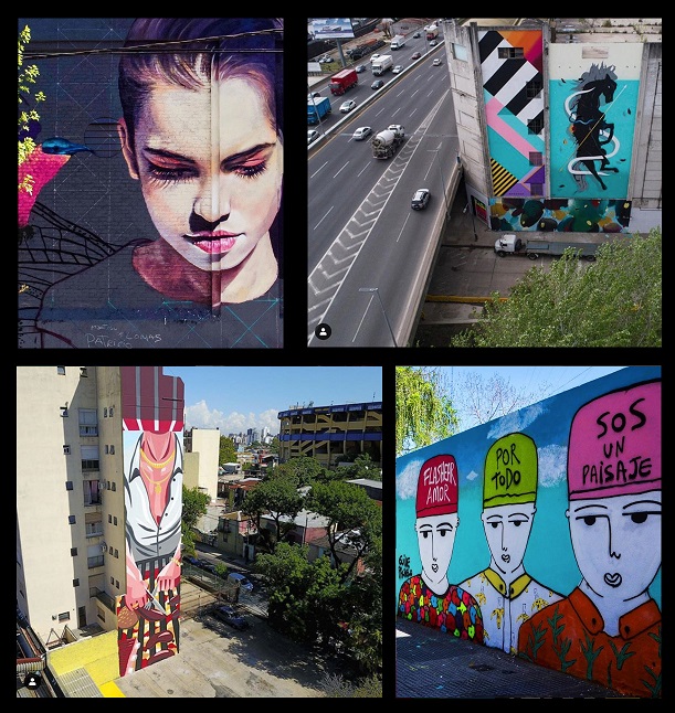 Ejemplos de murales realizados por el programa Color BA.