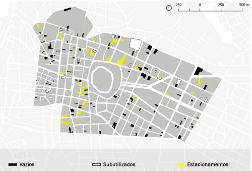 - Mapa de vazios urbanos. Fonte: Adaptada pelos autores de UFPB (2010).