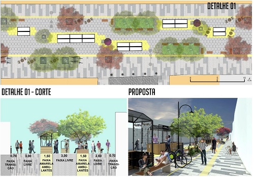 - Detalhe 01 da proposta para rua Santo Elias. Fonte: elaborada pelos autores (2019).