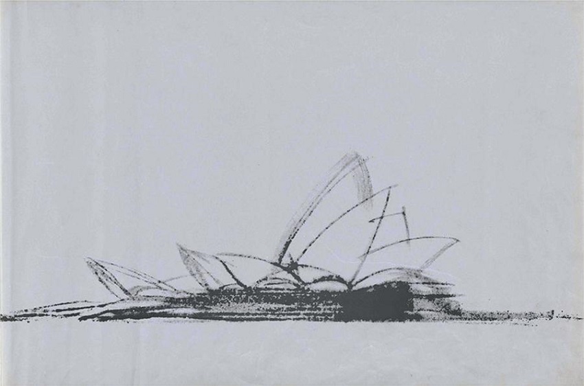 Jørn Utzon. Croquis publicado en el Libro Rojo, 1958. Figure 5. Jørn Utzon. Sketch published on Red Book, 1958.