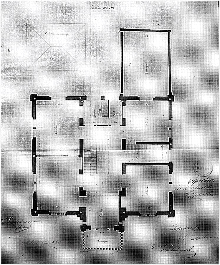 Casa quinta, 1919. Primera planta. Arq. José Dustano Gómez y Carlos Edmundo Cortés.