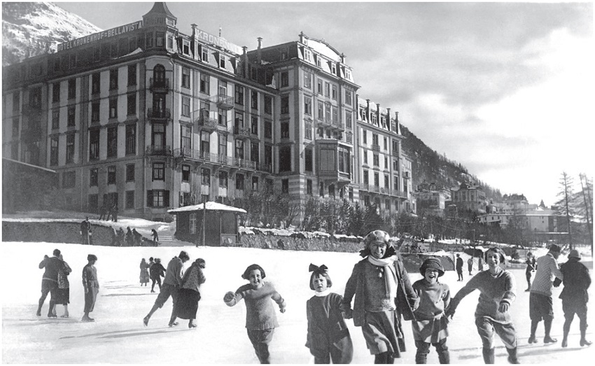 Grand Hotel Kronenhof-Bellavista en Pontresina, 1850.
