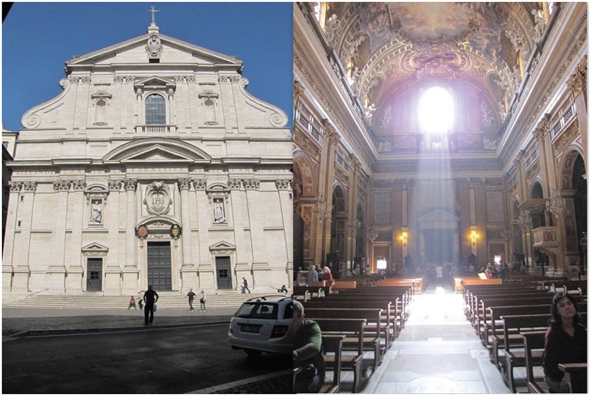 Chiesa del Ges&ugrave; Vignola, Roma, It&aacute;lia, 1568-75. Vista externa e interna da Igreja Matriz dos Jesu&iacute;tas.
