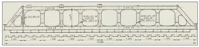 : Outline and appearance of a Vierendeel truss.