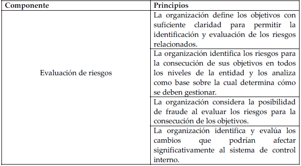 Relacin de evaluacin de
riesgos con los principios