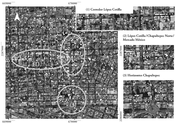 Distribución de establecimientos gastronómico-turísticos en el dugt-Chapultepec