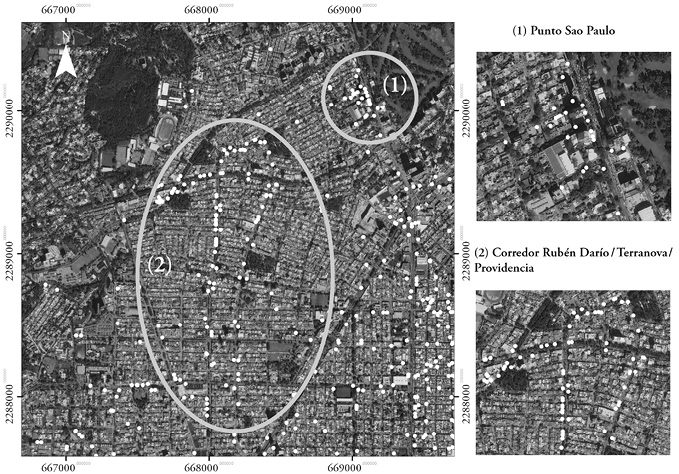 Distribución de establecimientos gastronómico-turísticos en el dugt-Providencia
