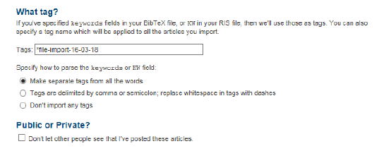 Ingreso de etiquetas en CiteULike