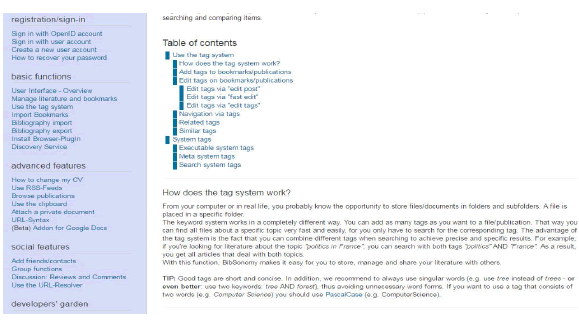 Consejos para la creaci&oacute;n de
etiquetas en Bibsonomy