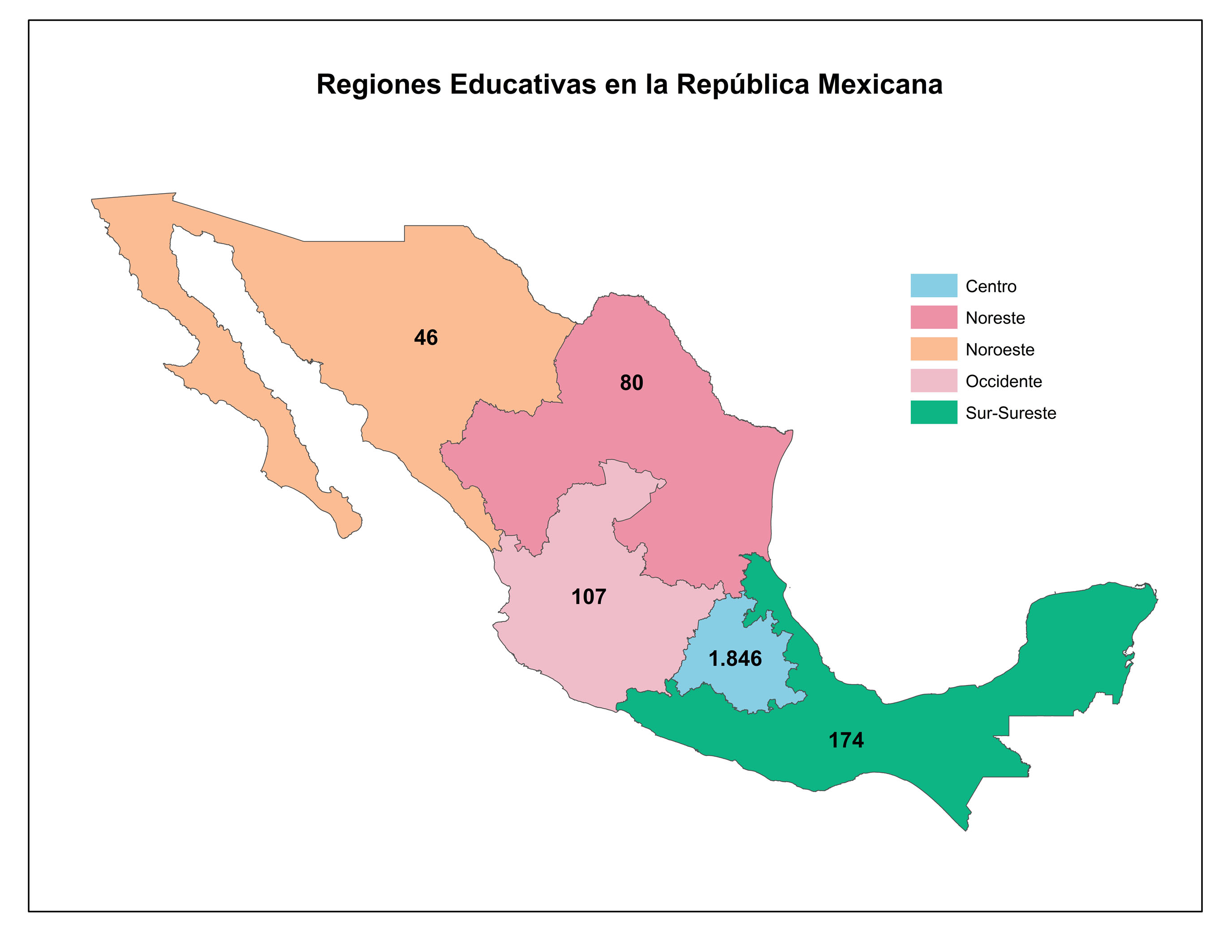 Distribución de los docentes por región geográfico-educativa (n=2 253)