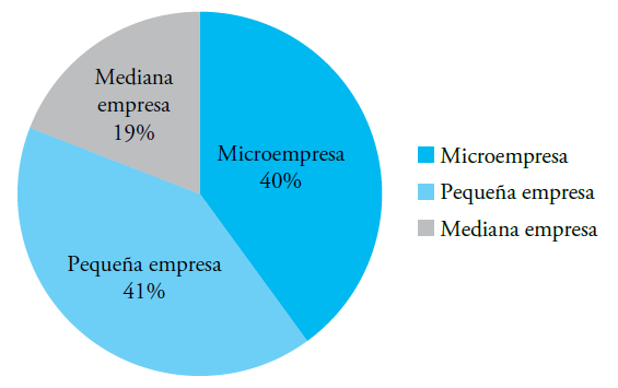 Gráfico 2. Representación porcentual de lasempresas según su tamaño (Guayaquil)