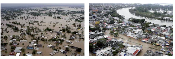 Fotografías de la inundación del 2007 en Tabasco, México.