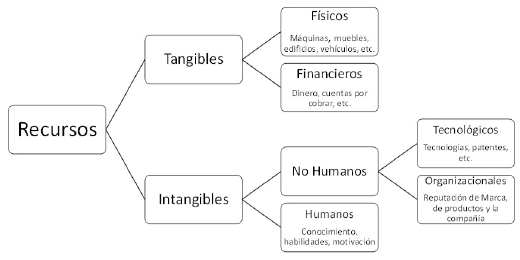 Clasificación
de los recursos de la organización 

 