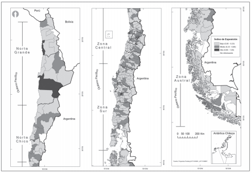 Mapa de exposici&oacute;n ante amenazas clim&aacute;ticas 2002