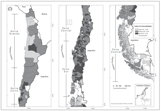 Mapa de vulnerabilidad ante amenazas clim&aacute;ticas 2009-2012