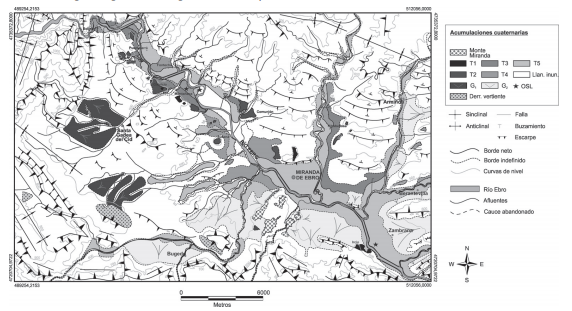 Cartograf&iacute;a geomorfol&oacute;gica de los dep&oacute;sitos cuaternarios en la cuenca de Miranda