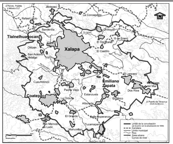 Área urbana de la Zona Metropolitana de Xalapa