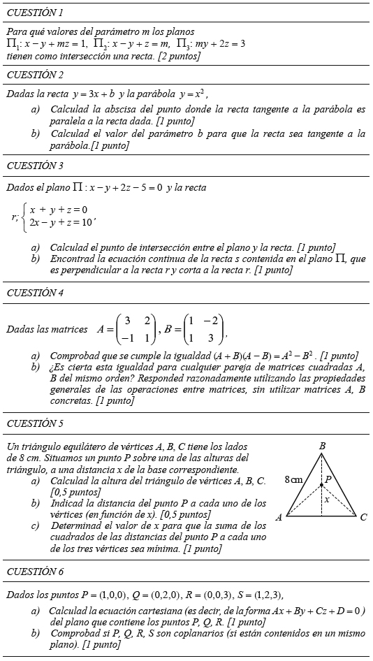 Cuestiones propuestas