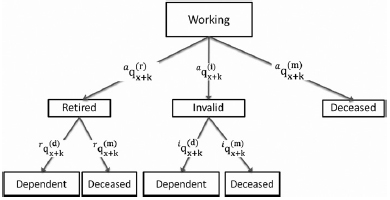 Probabilities
of transition.