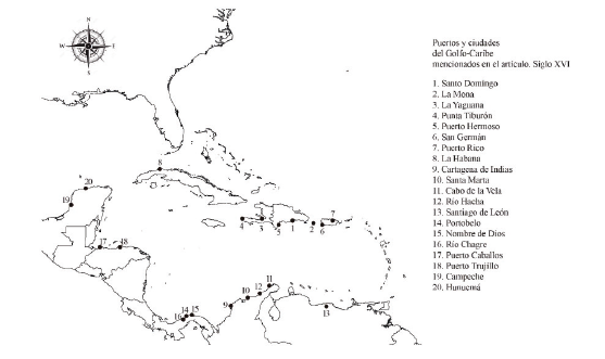 Mapa de localizaci&oacute;n de la zona Golfo-Caribe