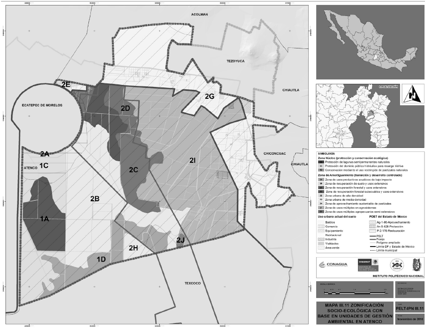 Zonificaci&oacute;n socio-ecol&oacute;gica con base te&oacute;rica de Dominios Ambientales
y base operativa en Unidades de Gesti&oacute;n Ambiental para el PELT del municipio de
Atenco