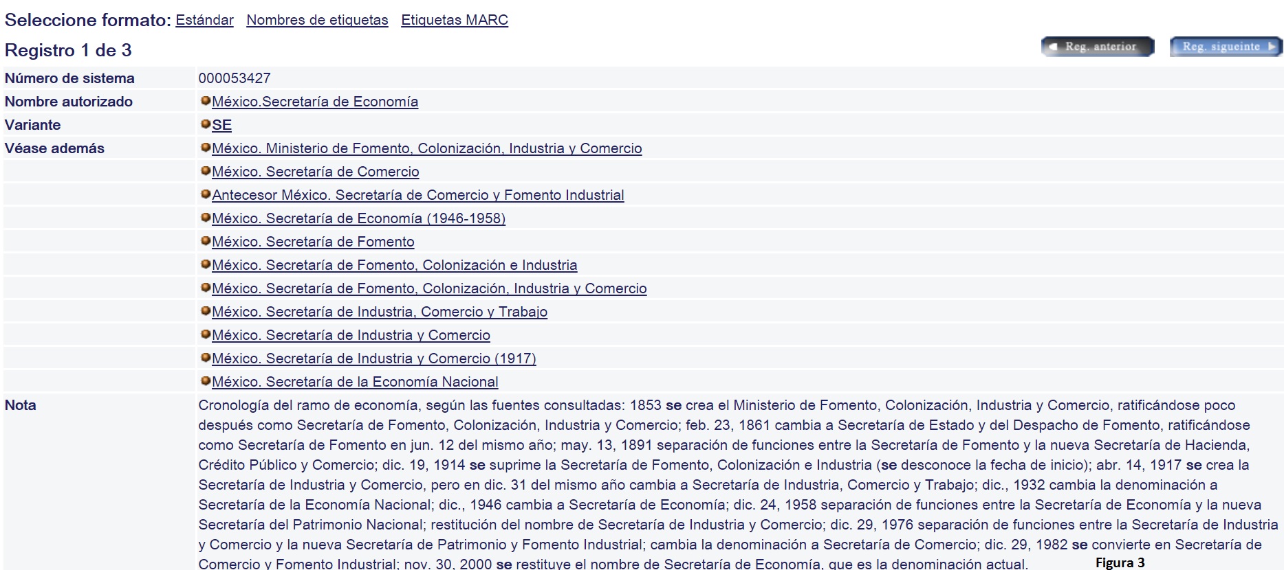 Registro de autoridad de entidad
corporativa (Pantalla 1)