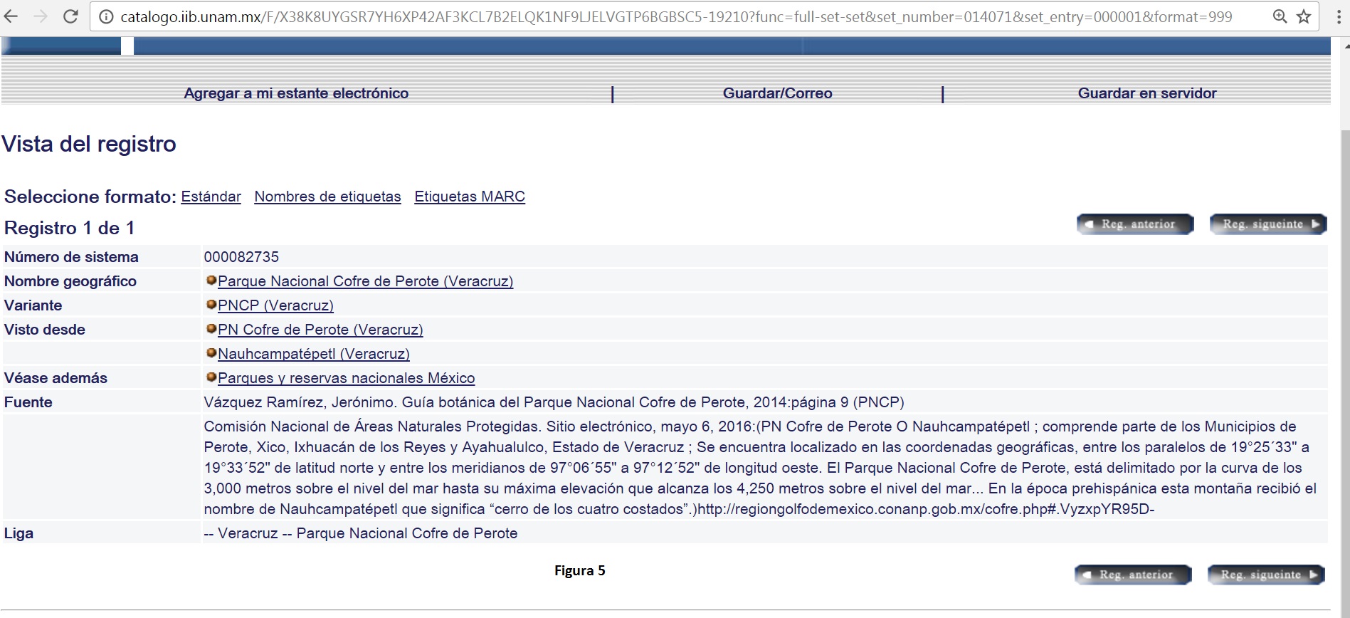 Registro de autoridad de nombre
geogr&aacute;fico