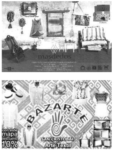 Publicidad de tiendas y exhibiciones de moda étnica