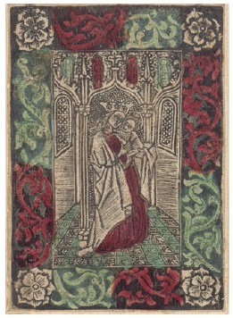 Anónimo, La Virgen con el Niño, xilografía coloreada, siglo XV. Ámsterdam, Rijks museum, RP-P-1881-A-4686.