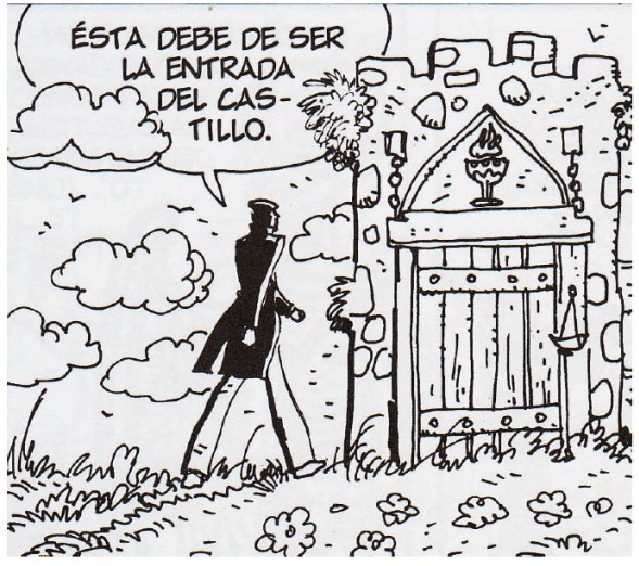 Viñeta núm. 299 del cómic Las Helvéticas, Hugo Pratt (c. 1987). Licencia: Cong. S. A.