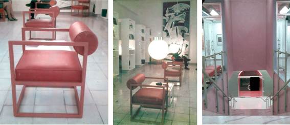 Interiores de la antigua funeraria Caballero en 23 y M en el Vedado, que fuera remodelada como Centro Cultural por Joaquín Rallo, Mario Coyula y Roberto Gottardi en 1967. Esta obra se destacó por un novedoso uso del color. Fuente: Archivo personal de Mario Coyula.
