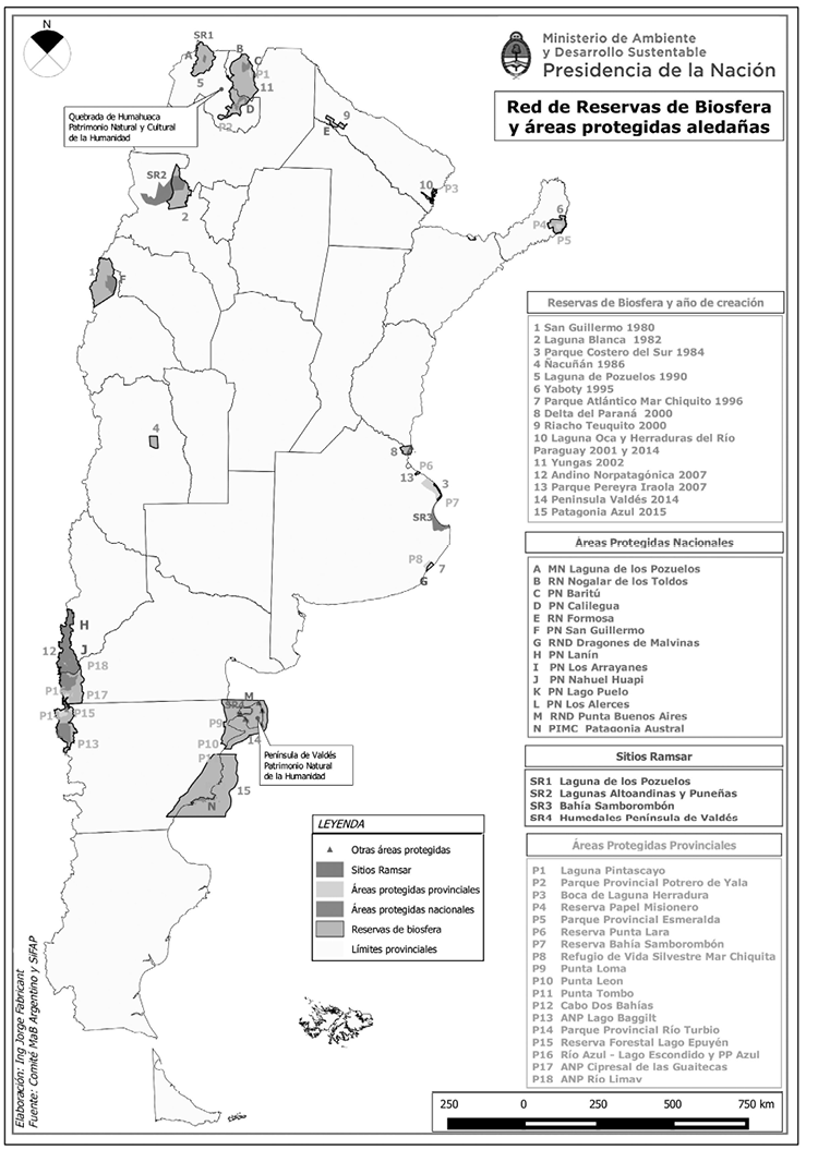 Red Nacional de Reservas de Biosfera de Argentina, 2017