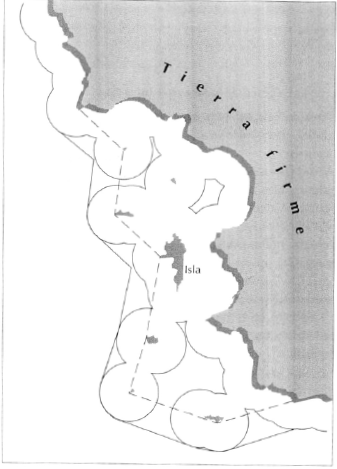 Delimitaci&oacute;n del l&iacute;mite exterior del mar territorial: m&eacute;todo de arcos de c&iacute;rculo y m&eacute;todo de l&iacute;nea rectas