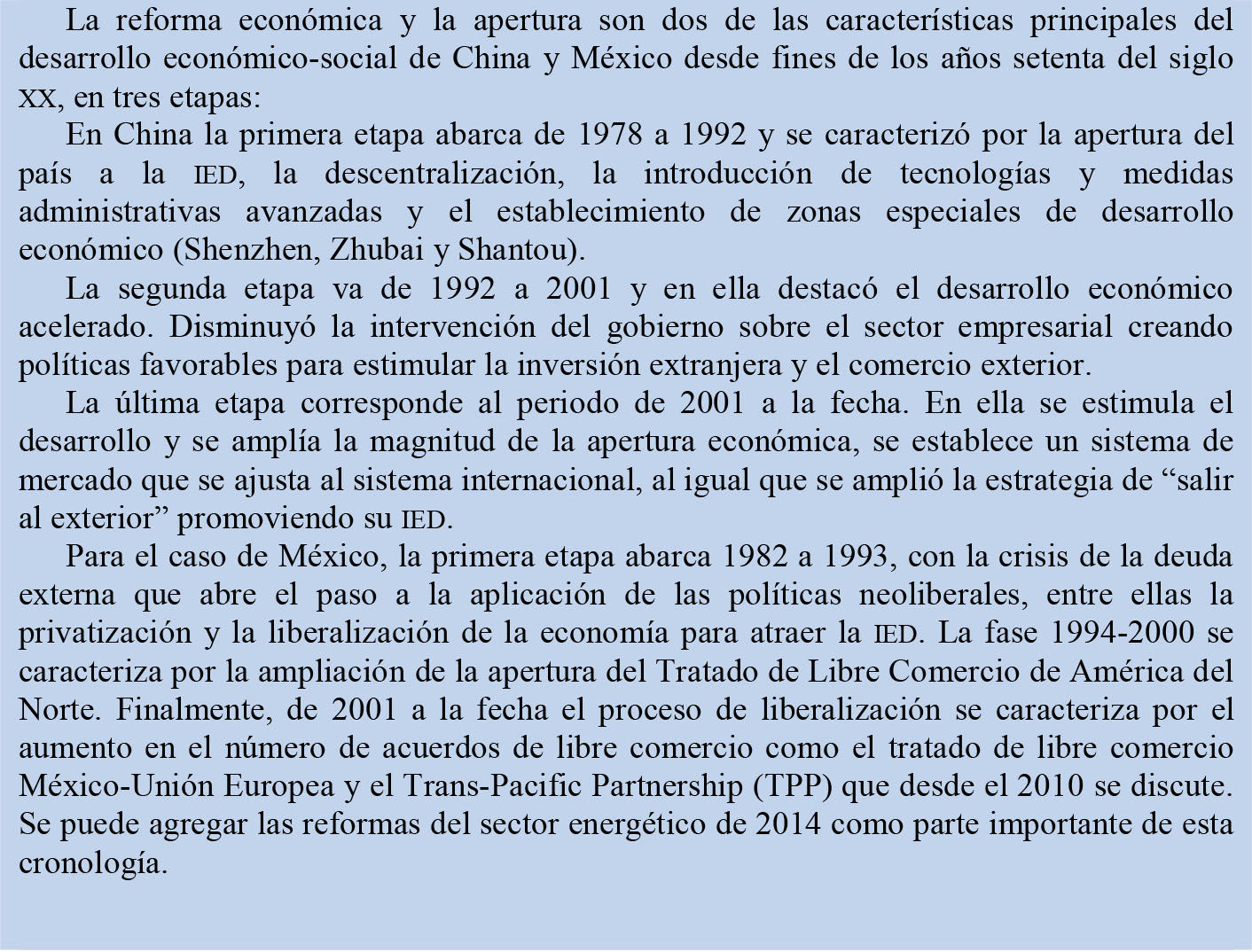  La apertura de las econom&iacute;as de China y M&eacute;xico