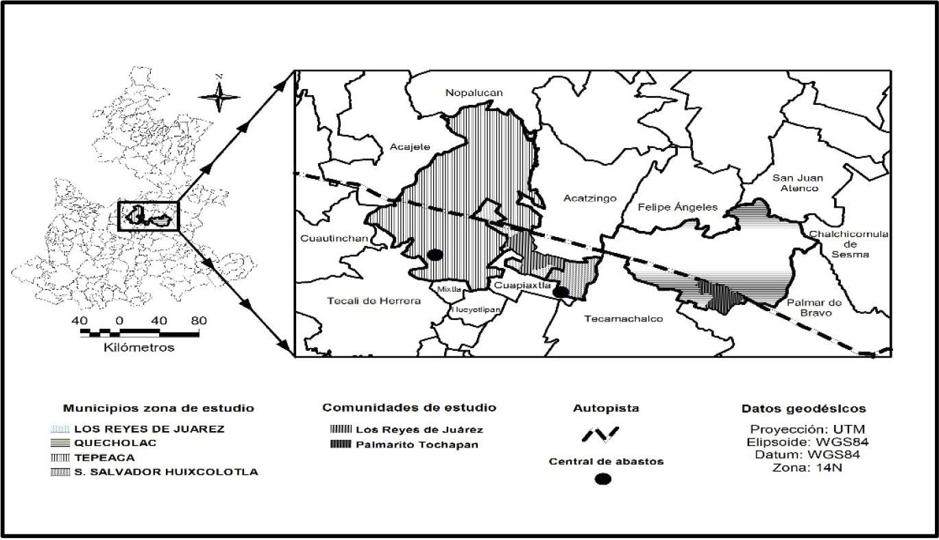 Localizaci&oacute;n del &aacute;rea de estudio