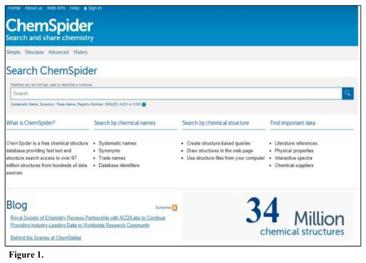 ChemSpider homepage as on desktop.