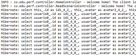 Hibernate console output for level 3 scenario