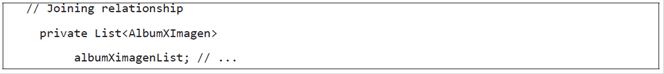 Joining attribute placed in Album and Imagen Classes