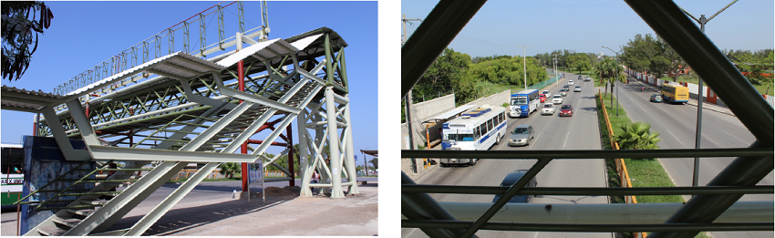 Puente peatonal en ZCST y vista desde el punto de
									observación.